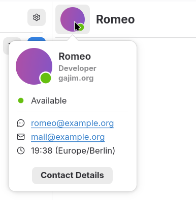 Gajim 2.3.5 zeigt mehr Kontaktinformationen