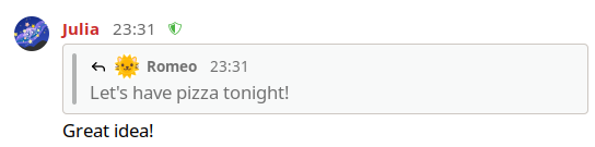 Message Replies in Gajim 1.9