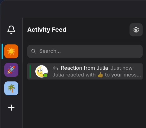 A notification for a reaction